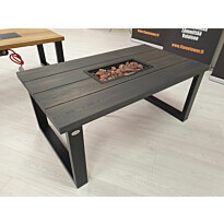 Liekkipöytä FlameTower, 130x73.5x55cm, saarnilankku, U-jalat