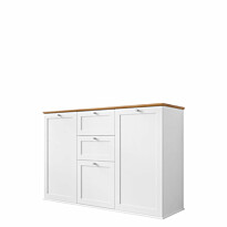 Lipasto GACORIS, 2 ovea, 3 laatikkoa, valkoinen/beige (7087)