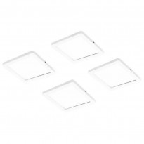 LED-kalustevalaisin Limente Flat 12 LUX, 4 kpl + virtalähde, valkoinen/musta