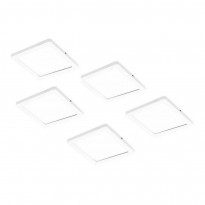 LED-kalustevalaisin Limente Flat 12 LUX, 5 kpl + virtalähde, valkoinen/musta