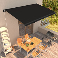 Manuaalisesti sisäänkelattava markiisi 450x300 cm antrasiitti, Verkkokaupan poistotuote