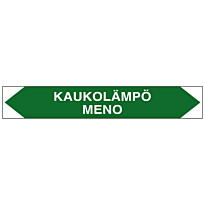Merkintätarra/putkistotarra &quot;Kaukolämpö meno&quot;, 16x2.5cm, 5kpl