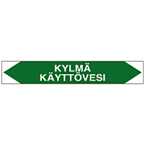 Merkintätarra/putkistotarra &quot;Kylmä käyttövesi&quot;, 16x2.5cm, 5kpl