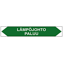 Merkintätarra/putkistotarra &quot;Lämpöjohto paluu&quot;, 16x2.5cm, 5kpl