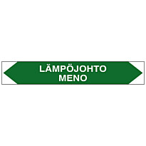 Merkintätarra/putkistotarra &quot;Lämpöjohto meno&quot;, 16x2.5cm, 5kpl