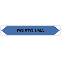 Merkintätarra/putkistotarra &quot;Poistoilma&quot;, 16x2.5cm, 5kpl