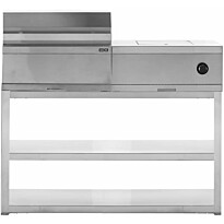 Kesäkeittiön hiiligrillimoduuli Myoutdoorkitchen, sivukeittimellä, 120cm, ruostumaton teräs