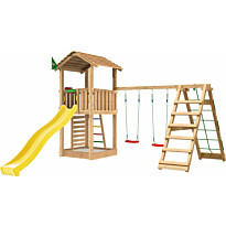 Leikkitorni Jungle Gym Cottage 2.1, 2-Climb Module 220, keltainen liukumäki