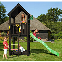 Leikkitornikokonaisuus Jungle Gym Club 2.1, mustaksi petsattu, ilman liukumäkeä