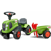 Potkuauto Falk Ride-on traktori Baby Claas, peräkärryllä, haravalla ja lapiolla