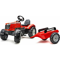 Polkutraktori peräkärryllä Falk Massey Ferguson, punainen