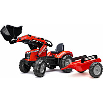 Leikkikaivinkone peräkärryllä Falk Massey Ferguson, punainen