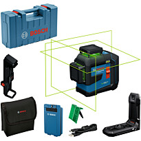 Linjalaser Bosch Professional GLL 80-33 G, 3.0Ah akulla + DK 20, laukku