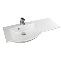 Pesuallas Susa 903x390x153mm, vasen, valkoinen, Verkkokaupan poistotuote