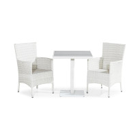 Ruokailuryhmä Bahamas/Thor, 70cm pöytä + 2 tuolia, valkoinen