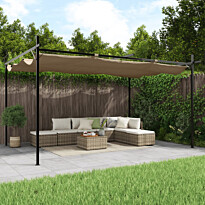 Pergola sisäänvedettävä katto taupe 395x292x230 cm