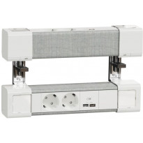Pistorasiayksikkö Schneider Electric Unica System+ pöytäyksikkö, 2 x Schuko + USB A ja C, valkoinen