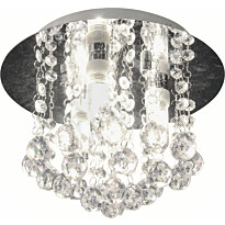 Plafondi Aneta Lighting Nicoline, IP44 Ø 260x220 mm, kromi, kirkas lasi, Verkkokaupan poistotuote