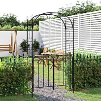 Puutarhakaari portilla 108x45x235 cm teräs musta