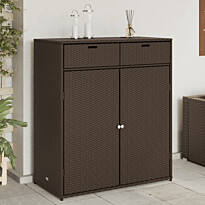 Puutarhan säilytyskaappi ruskea 105x55x113 cm polyrottinki