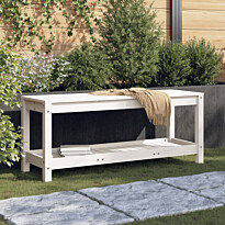 Puutarhapenkki valkoinen 108x35x45 cm, mänty
