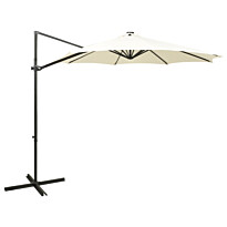 Riippuva aurinkovarjo tangolla ja LED-valoilla, 300cm, eri värejä