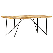 Ruokapöytä 180x90x76cm, metallijaloilla, eri materiaaleja