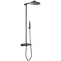 Sadesuihkusetti Tapwell TVM300 Black Chrome, termostaattihanalla, suihkupäällä ⌀300mm, kiiltävä musta