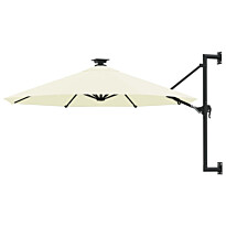 Aurinkovarjo seinäkiinnitteinen, tolppa 3m, LED-valaistu, eri värejä