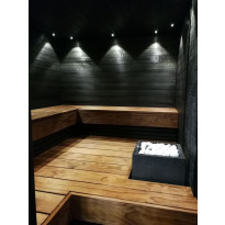 Sisustus-/saunapaneeli Siparila Kuulas Kaamos, 15x120x3000mm, haapa, STS, kuultava musta