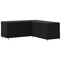 Sohvasuoja L-muoto musta 254x254x80 cm 420D Oxford