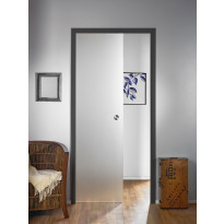 Lasiliukuovi Stella Pocket Door M8, hidastimella, 825x2040mm, musta karmi