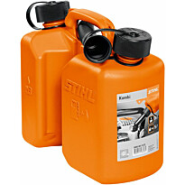 Kaksoiskanisteri Stihl Kombi, 3L säiliö bensiinille ja 1.5L säiliö teräketjuöljylle, oranssi