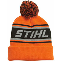 Tupsupipo Stihl Pompom logolla, neulottu, oranssi
