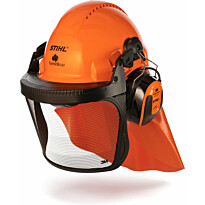 Metsurin kypäräsetti Stihl G 3000, verkkovisiirillä, FM-radiolla