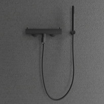 Suihkusetti Scandtap Pleasure 4 Coal, termostaattihanalla, juoksuputkella, matta musta