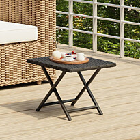 Puutarhapöytä, taittuva, 45x35x32cm, polyrottinki, eri värejä