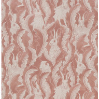 Tapetti Långelid/Von Brömssen Hares in hiding roosa 0.53x10.05m, non-woven
