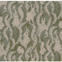 Tapetti Långelid/Von Brömssen Hares in hiding vihreä 0.53x10.05m, non-woven