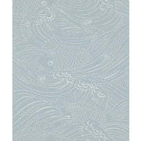 Tapetti Långelid/Von Brömssen Plenty more fish sininen 0.53x10.05m, non-woven