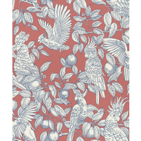 Tapetti Långelid/Von Brömssen Talk about cockatoos punainen 0.53x10.05m, non-woven