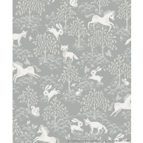 Tapetti Littlephant Fairytale fox vaaleansininen 0.53x10.05m, non-woven