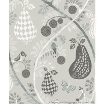 Tapetti Littlephant Fruit garden harmaa 0.53x10.05m, non-woven
