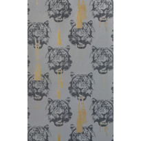 Tapetti Studio Lisa Bengtsson Coco tiger harmaa 0.53x10.05m, non-woven