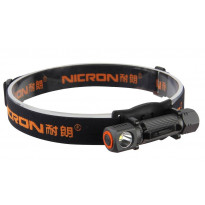 Ladattava otsavalaisin Nicron Mini H10R, 450lm, IP65, musta