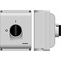 Turvakytkin Norwesco ESWP2 340, edestä väännettävä, 3x40A, 4xM32+2xM16 läpivientiä, 500V, 15kW, IP65, harmaa