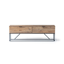 TV-taso Linento Furniture Midlake, musta/mäntypuu