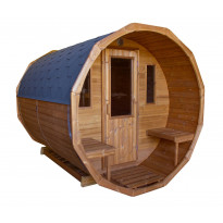 Tynnyrisauna SpaDealers vaakamalli Ø200x260cm lämpöpuu