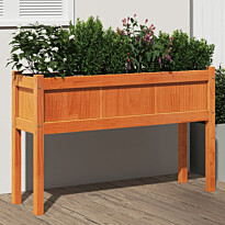 Ulkokukkalaatikko jaloilla vahanruskea 110x31x70 cm, mänty