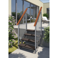 Ulkoportaat Dolle Gardentop Trimax, kahdella Nordic-kaiteella, tummanruskea, eri kokoja